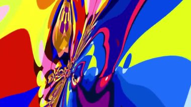 Akışkan sanat videosu, renkli dalgalarla soyut. Sıvı boya arka planda sıçramalar ve girdaplarla karışıyor.