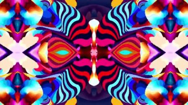 Müzik için renkli soyut arka plan, yaz müzik festivali için psikedelik kaleydoskop videosu