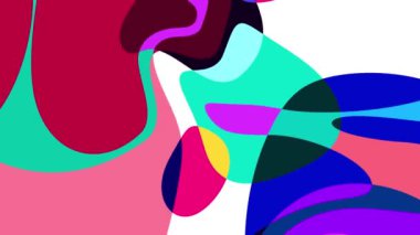 Akışkan sanat videosu, renkli dalgalarla soyut. Sıvı boya arka planla renkli sıçramaları karıştırır