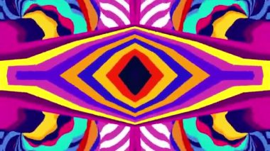 Müzik için renkli soyut arka plan, yaz müzik festivali için psikedelik kaleydoskop videosu