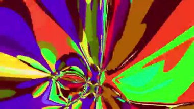 Akışkan sanat videosu, renkli dalgalarla soyut. Sıvı boya arka planla renkli sıçramaları karıştırır