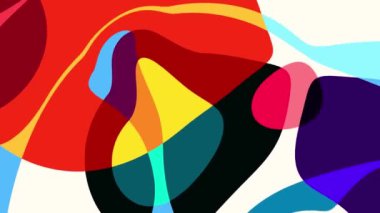 Akışkan sanat videosu, renkli dalgalarla soyut. Sıvı boya arka planla renkli sıçramaları karıştırır