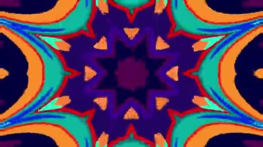 Müzik için renkli soyut arka plan, yaz müzik festivali için psikedelik kaleydoskop videosu