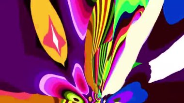 Akışkan sanat videosu, renkli dalgalarla soyut. Sıvı boya arka planla renkli sıçramaları karıştırır