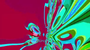 Akışkan sanat videosu, renkli dalgalarla soyut. Sıvı boya arka planla renkli sıçramaları karıştırır