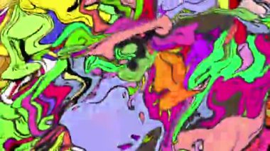 Yaz Müziği için Renkli Sıvı ve Psikedelik Hareketi Grafik Görüntü Canlandırma Arkaplanı