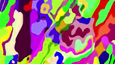 Akışkan sanat videosu, renkli dalgalarla soyut. Sıvı boya arka planla renkli sıçramaları karıştırır