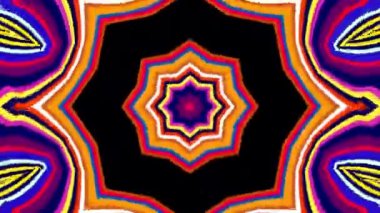 Müzik için renkli soyut arka plan, yaz müzik festivali için psikedelik kaleydoskop videosu