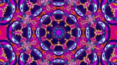 Müzik için renkli soyut arka plan, yaz müzik festivali için psikedelik kaleydoskop videosu
