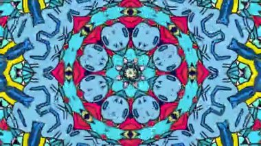 Müzik için renkli soyut arka plan, yaz müzik festivali için psikedelik kaleydoskop videosu