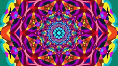 Müzik için renkli soyut arka plan, yaz müzik festivali için psikedelik kaleydoskop videosu