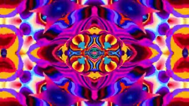 Müzik için renkli soyut arka plan, yaz müzik festivali için psikedelik kaleydoskop videosu