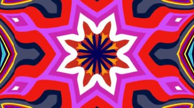 Müzik için renkli soyut arka plan, yaz müzik festivali için psikedelik kaleydoskop videosu