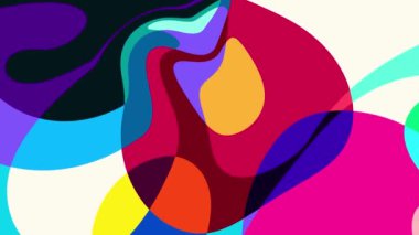 Akışkan sanat videosu, renkli dalgalarla soyut. Sıvı boya arka planla renkli sıçramaları karıştırır