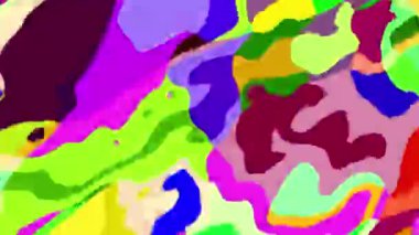 Akışkan sanat videosu, renkli dalgalarla soyut. Sıvı boya arka planla renkli sıçramaları karıştırır