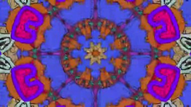 Müzik için renkli soyut arka plan, yaz müzik festivali için psikedelik kaleydoskop videosu