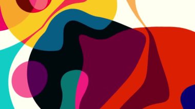 Akışkan sanat videosu, renkli dalgalarla soyut. Sıvı boya arka planla renkli sıçramaları karıştırır