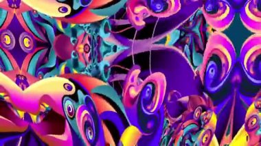 Yaz Müziği için Renkli Sıvı ve Psikedelik Hareketi Grafik Görüntü Canlandırma Arkaplanı