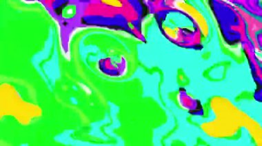 Yaz Müziği için Renkli Sıvı ve Psikedelik Hareketi Grafik Görüntü Canlandırma Arkaplanı