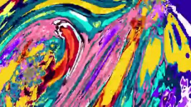 Yaz Müziği için Renkli Sıvı ve Psikedelik Hareketi Grafik Görüntü Canlandırma Arkaplanı