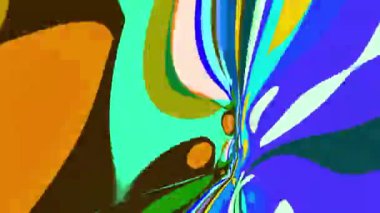 Akışkan sanat videosu, renkli dalgalarla soyut. Sıvı boya arka planda sıçramalar ve girdaplarla karışıyor.