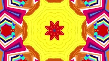 Müzik için renkli soyut arka plan, yaz müzik festivali için psikedelik kaleydoskop videosu