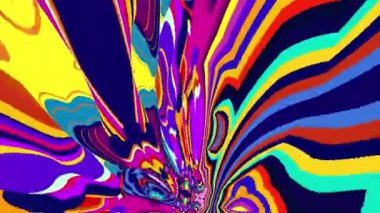 Akışkan sanat videosu, renkli dalgalarla soyut. Sıvı boya arka planla renkli sıçramaları karıştırır