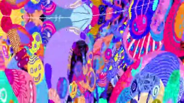 Renkli Sıvı ve Psikedelik Hareket Grafik Canlandırma Arkaplanı