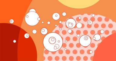 Sonbahar için turuncu renklerde soyut Geometrik çember deseni arkaplanı ve düşüşü