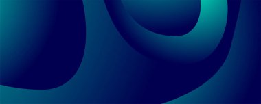 Üç boyutlu mavi ve yeşil geometrik sıvı soyut arkaplan. Pankart veya broşür kapağı tasarımı için minimalist modern grafik tasarımı ögesi kesme biçimi konsepti