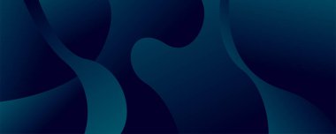 Üç boyutlu mavi geometrik sıvı soyut arkaplan. Bir pankart veya broşür kapağı tasarımı için minimalist modern grafik tasarımı ögesi kesme biçimi konsepti