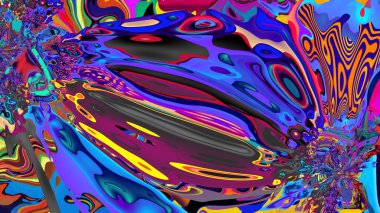 Renkli psikedelik arka plan. Renkli karışık sıvı lekelerinin yaratıcı soyut deseni