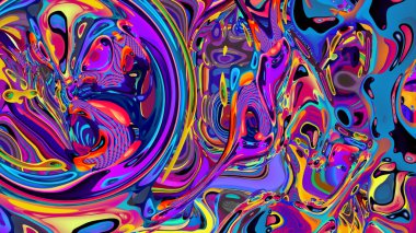 Yaz tatili müzik partisi için renkli soyut akışkan ve psikedelik arka plan