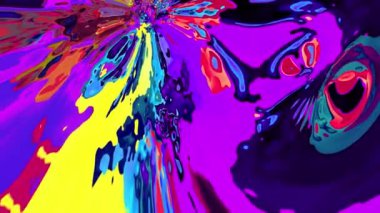Müzik videosu için renkli soyut psikedelik ve akışkan arkaplan