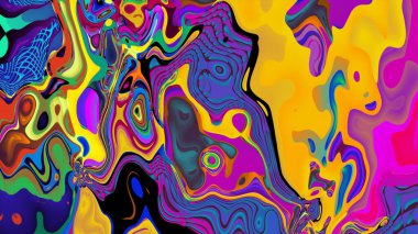 Renkli psikedelik arka plan. Renkli karışık sıvı lekelerinin yaratıcı soyut deseni