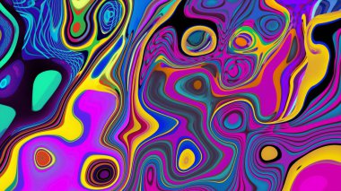 Renkli psikedelik arka plan. Renkli karışık sıvı lekelerinin yaratıcı soyut deseni