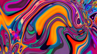 Renkli psikedelik arka plan. Renkli karışık sıvı lekelerinin yaratıcı soyut deseni