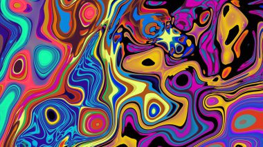 Renkli psikedelik arka plan. Renkli karışık sıvı lekelerinin yaratıcı soyut deseni