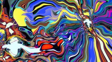 Parlak psikedelik arka plan. Karışık sıvı renk lekelerinin yaratıcı soyut deseni