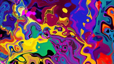 Parlak psikedelik arka plan. Karışık sıvı renk lekelerinin yaratıcı soyut deseni