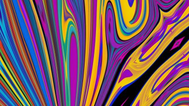 Parlak psikedelik arka plan. Karışık sıvı renk lekelerinin yaratıcı soyut deseni