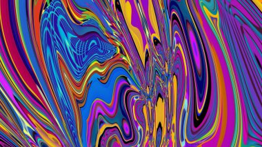 Parlak psikedelik arka plan. Karışık sıvı renk lekelerinin yaratıcı soyut deseni