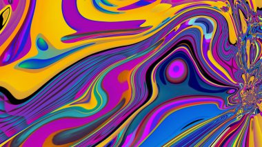 Parlak psikedelik arka plan. Karışık sıvı renk lekelerinin yaratıcı soyut deseni