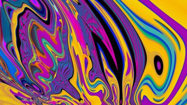 Parlak psikedelik arka plan. Karışık sıvı renk lekelerinin yaratıcı soyut deseni