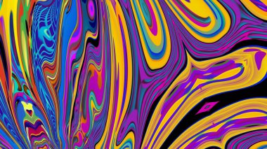 Parlak psikedelik arka plan. Karışık sıvı renk lekelerinin yaratıcı soyut deseni