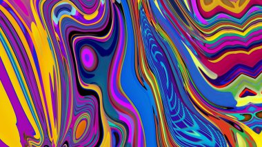 Parlak psikedelik arka plan. Karışık sıvı renk lekelerinin yaratıcı soyut deseni