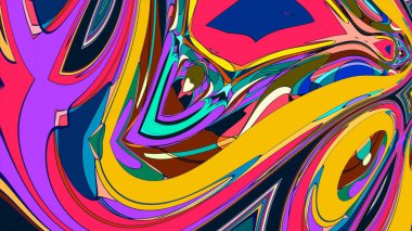 Renkli desen ve soyut elementlerle soyut arkaplan