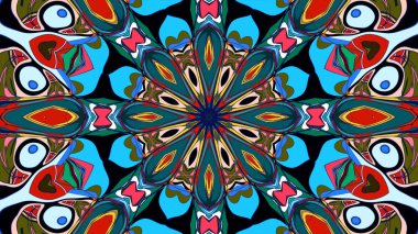 Kusursuz iz sürücü fayans mehndi tasarımı. Etnik süs, renkli karalama simetri dokusu. Geleneksel ruhani kabile tasarımı