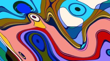 Yaz Müziği için Renkli Sıvı ve Psikedelik Hareket Grafik arkaplan videosu