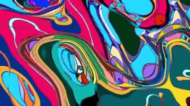 Yaz Müziği için Renkli Sıvı ve Psikedelik Hareket Grafik arkaplan videosu